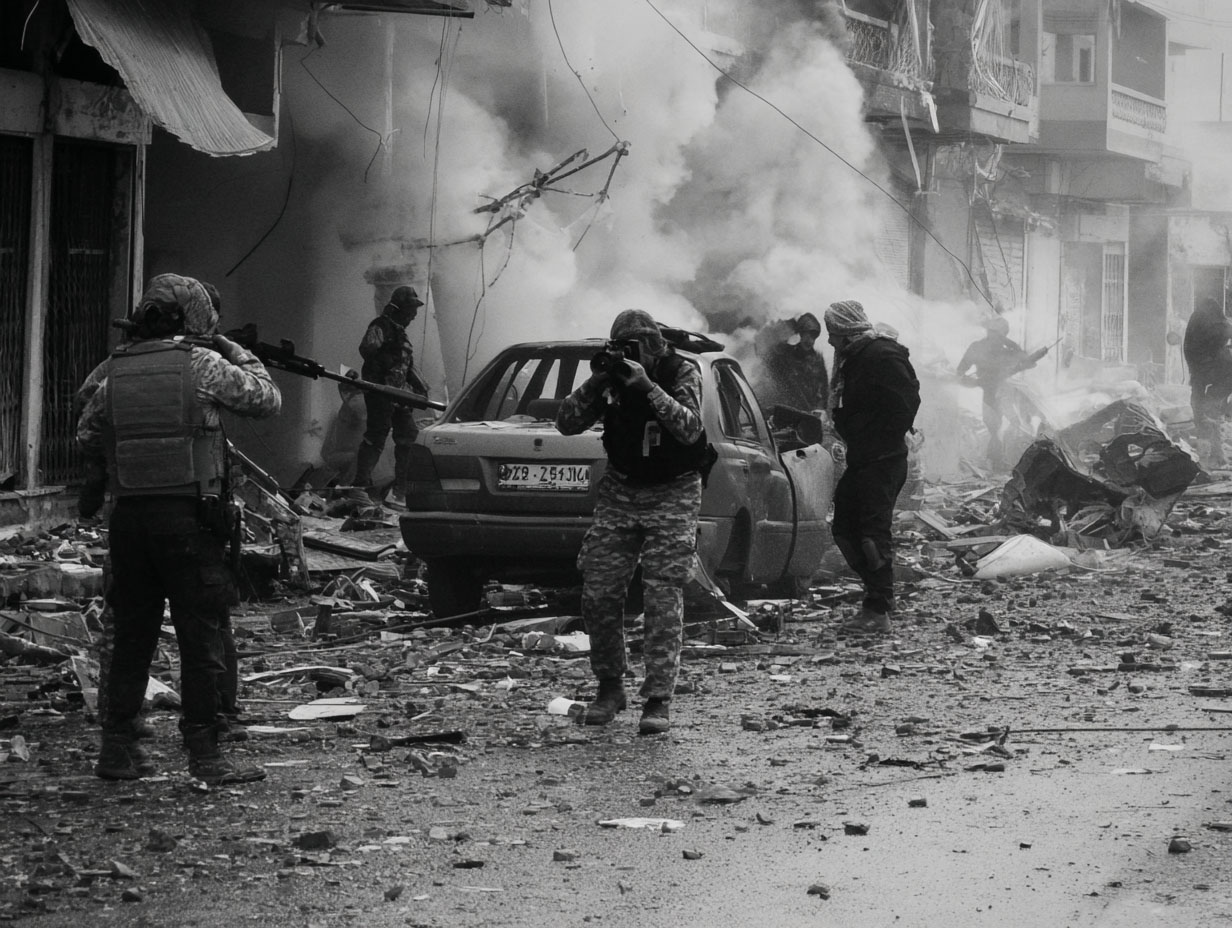 Car bomb aftermath