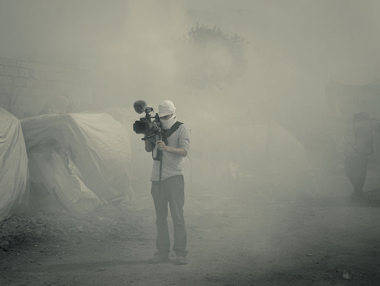 Filming in smoke