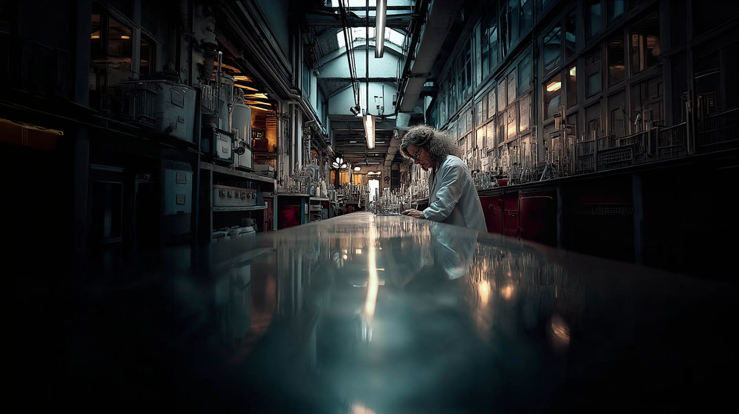 Dr. Ryker working in her lab